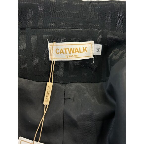 NWT Catwalk Koh-Tun Women's size Medium Black Patterned Double-Breasted Blazer - Picture 3 of 14